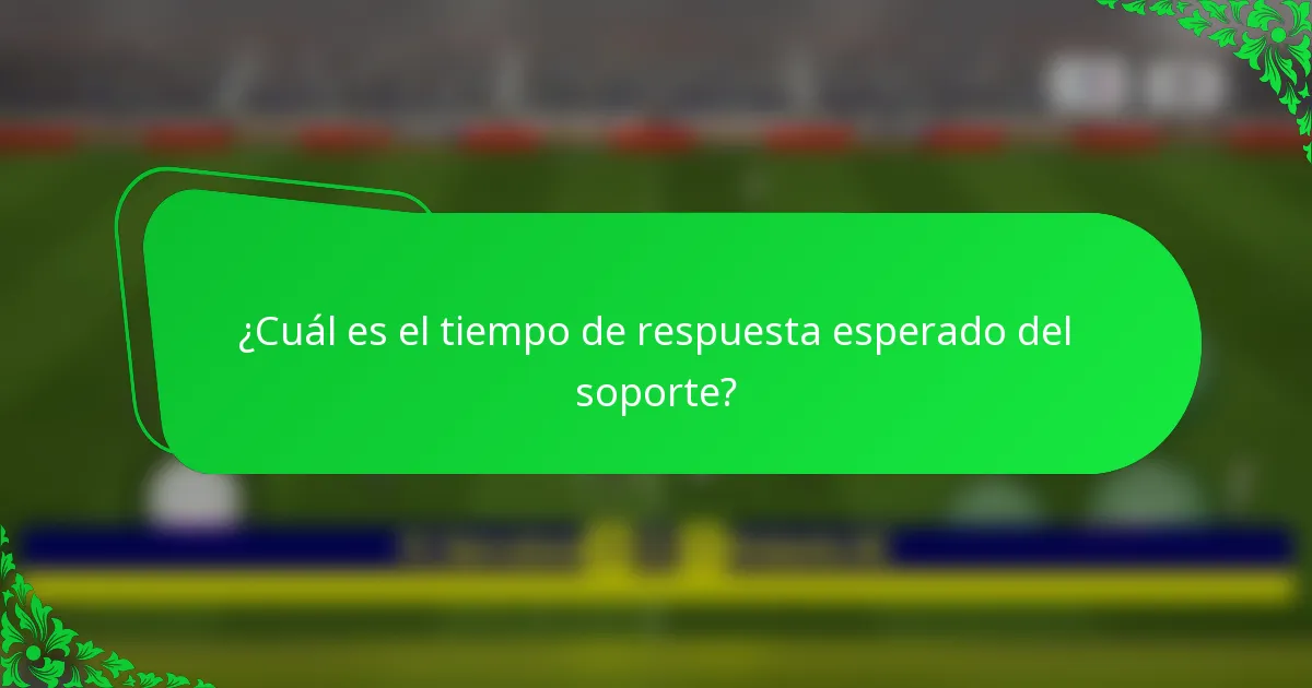 ¿Cuál es el tiempo de respuesta esperado del soporte?