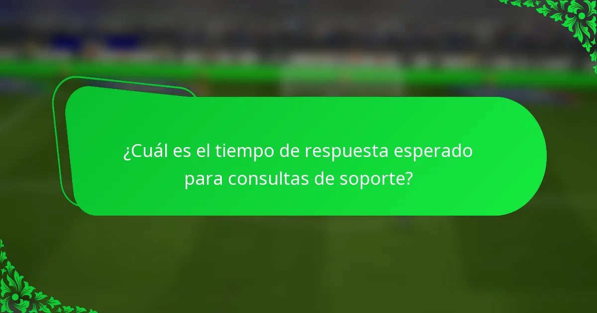 ¿Cuál es el tiempo de respuesta esperado para consultas de soporte?